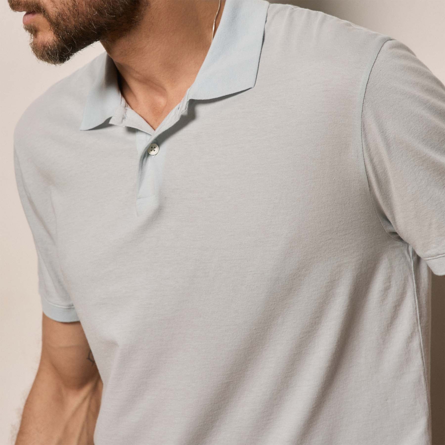 Luxe Lotus Jersey Polo - Memory