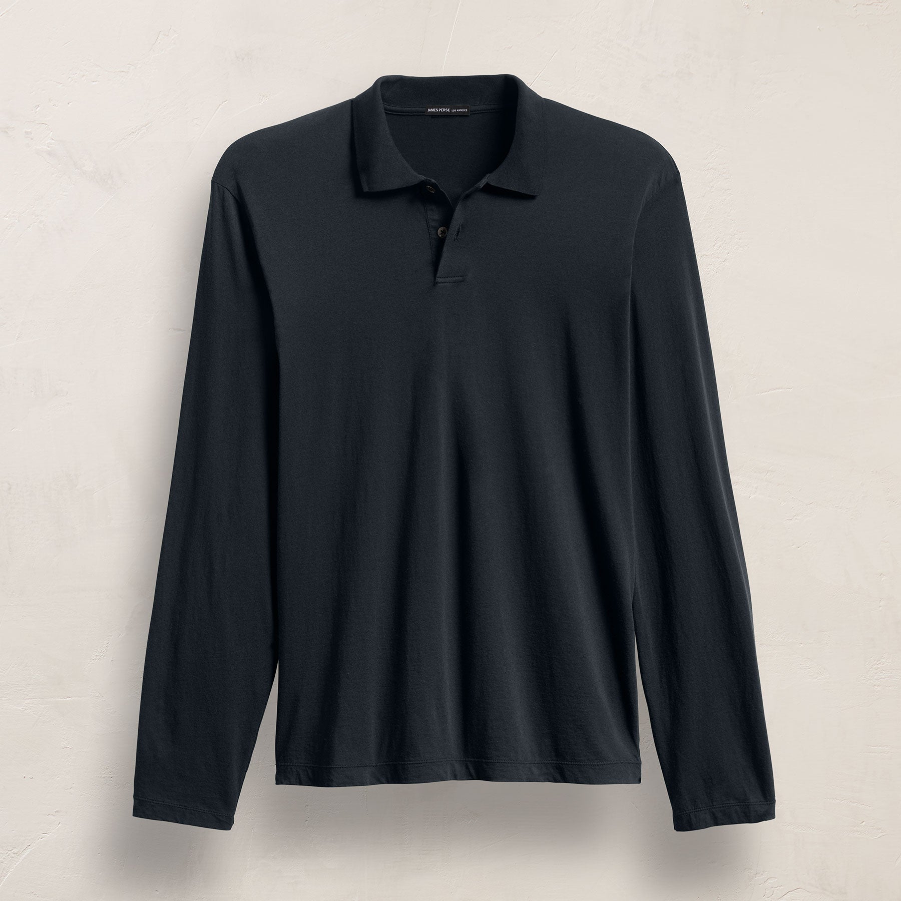 Luxe Lotus Jersey Long Sleeve Polo - French Navy
