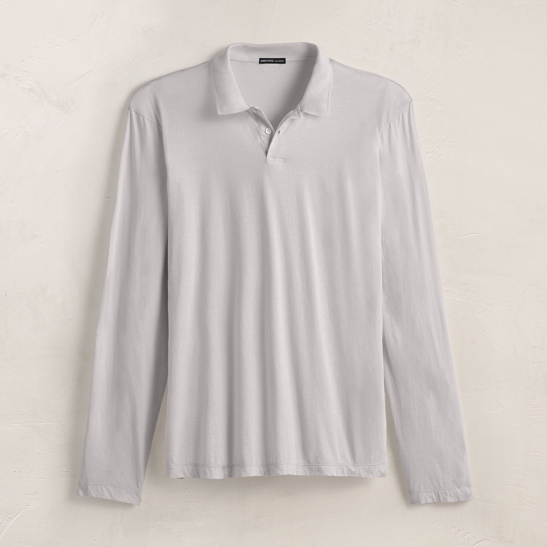 Luxe Lotus Jersey Long Sleeve Polo - Light Mist