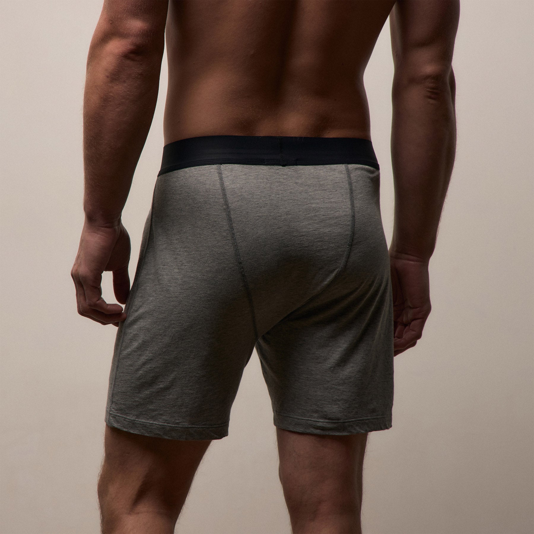 Luxe Lotus Relaxed Fit Boxer Short - Heather Grey