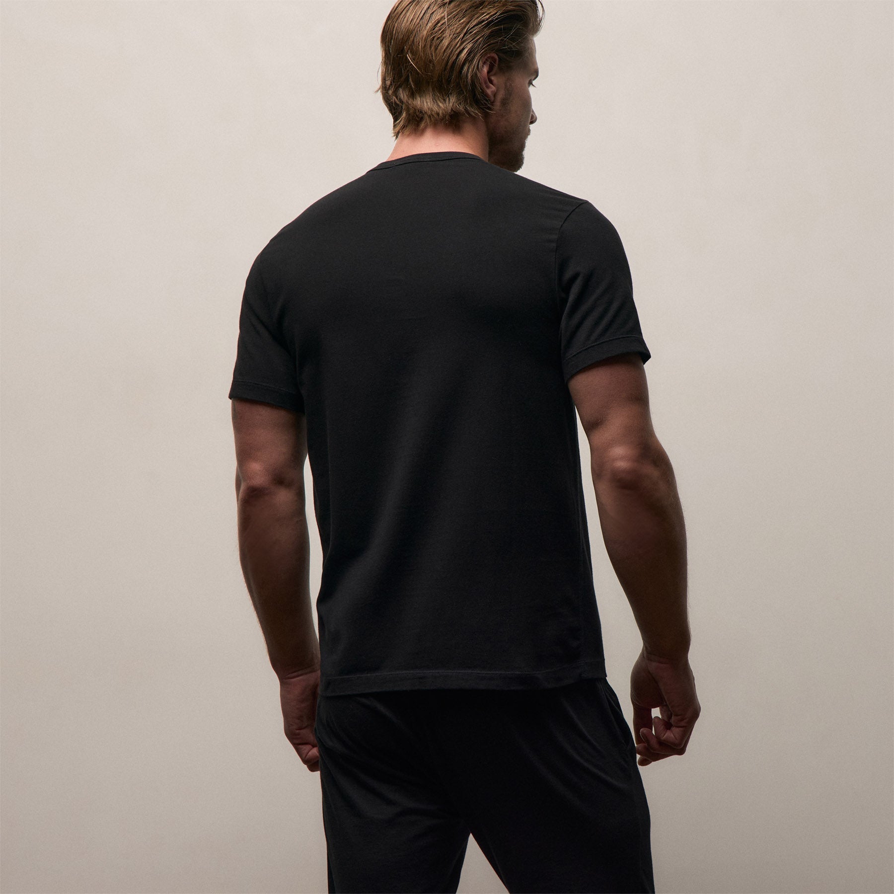 Elevated Lotus Jersey Lounge Tee - Black