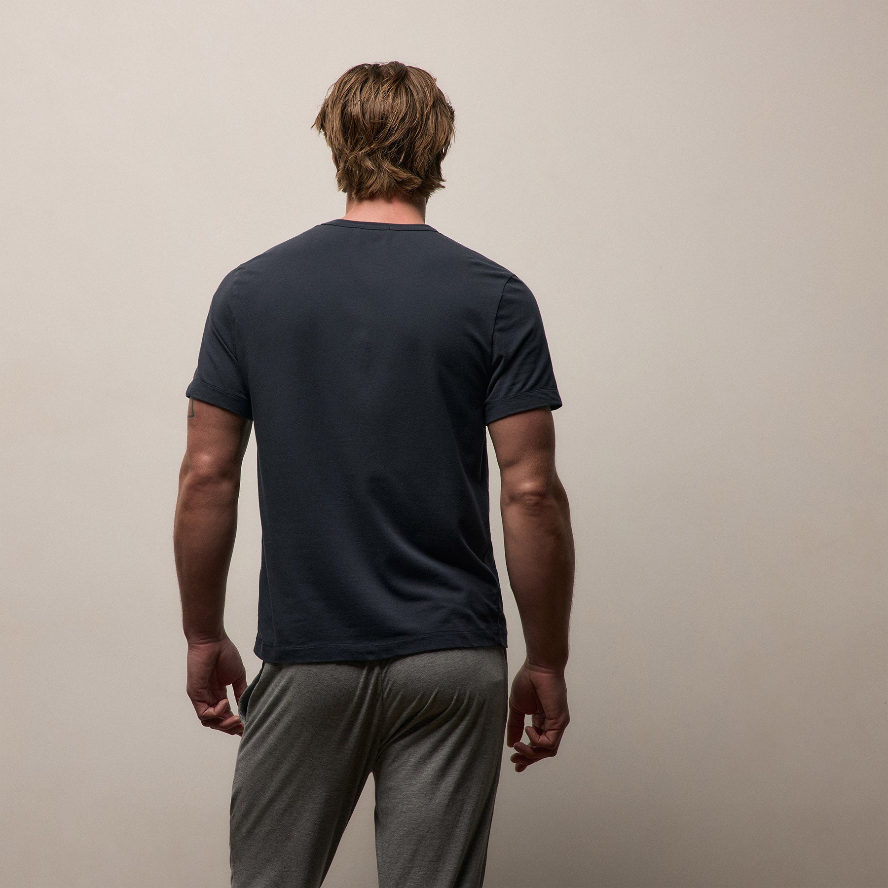 Elevated Lotus Jersey Lounge Tee - French Navy