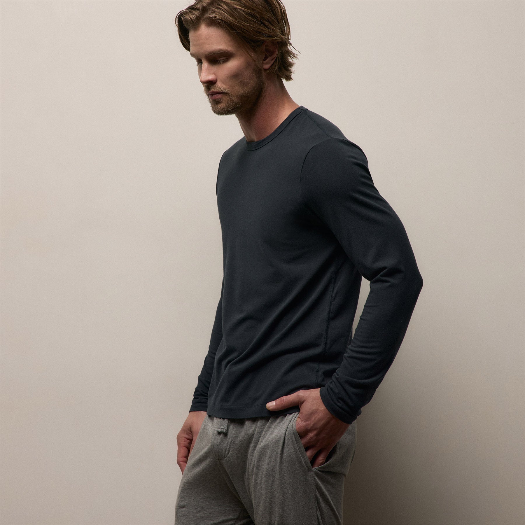 Elevated Lotus Jersey Lounge Crew - French Navy