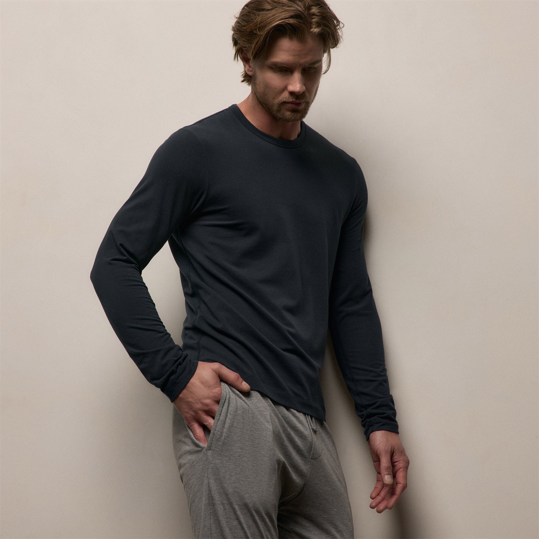 Elevated Lotus Jersey Lounge Crew - French Navy