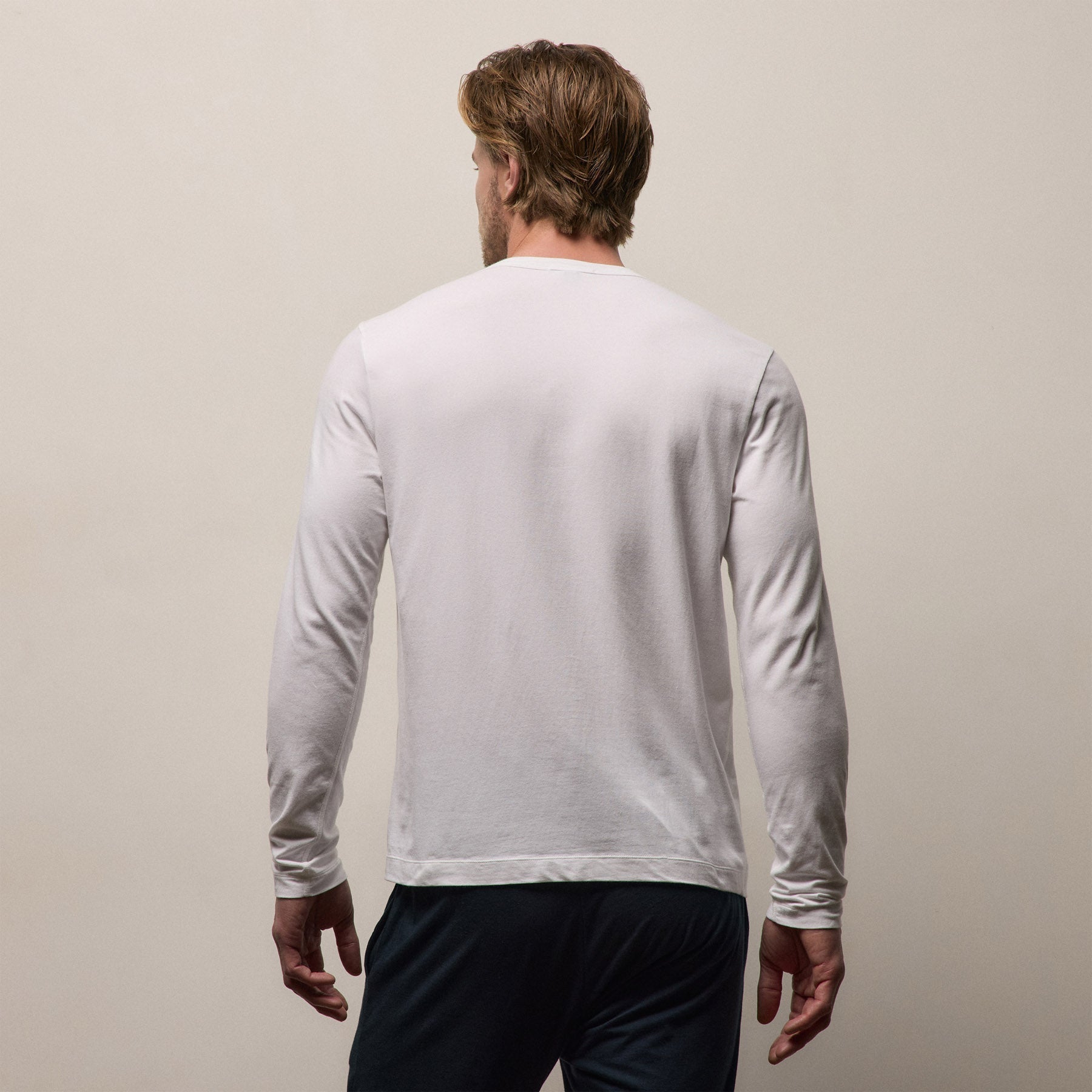 Elevated Lotus Jersey Lounge Crew - White