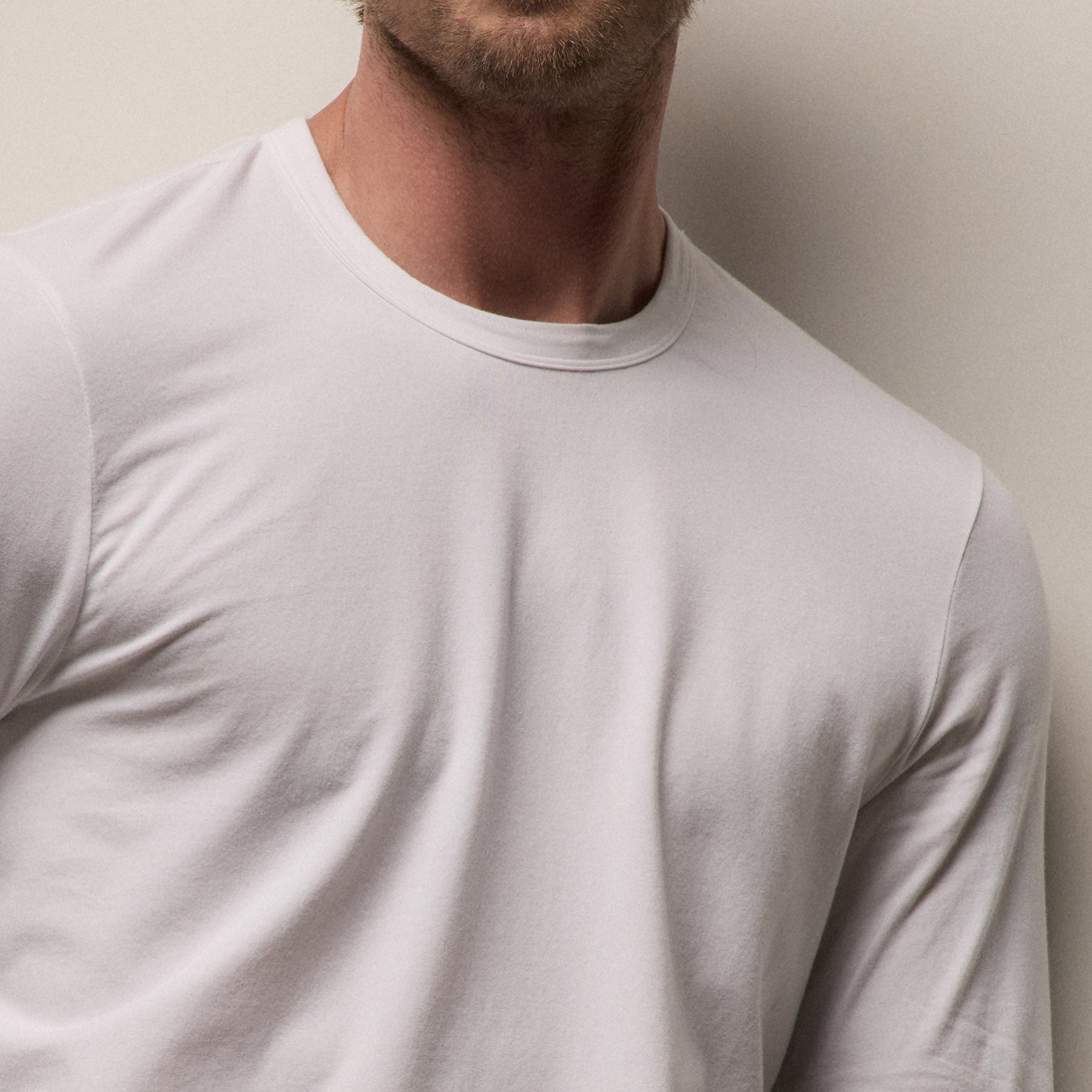Elevated Lotus Jersey Lounge Crew - White