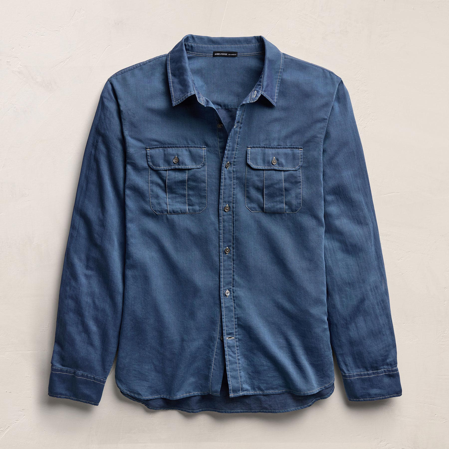 Featherweight Denim Utility Shirt - Medium Wash