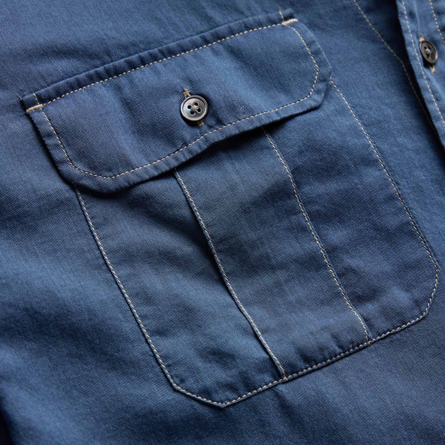 Featherweight Denim Utility Shirt - Medium Wash