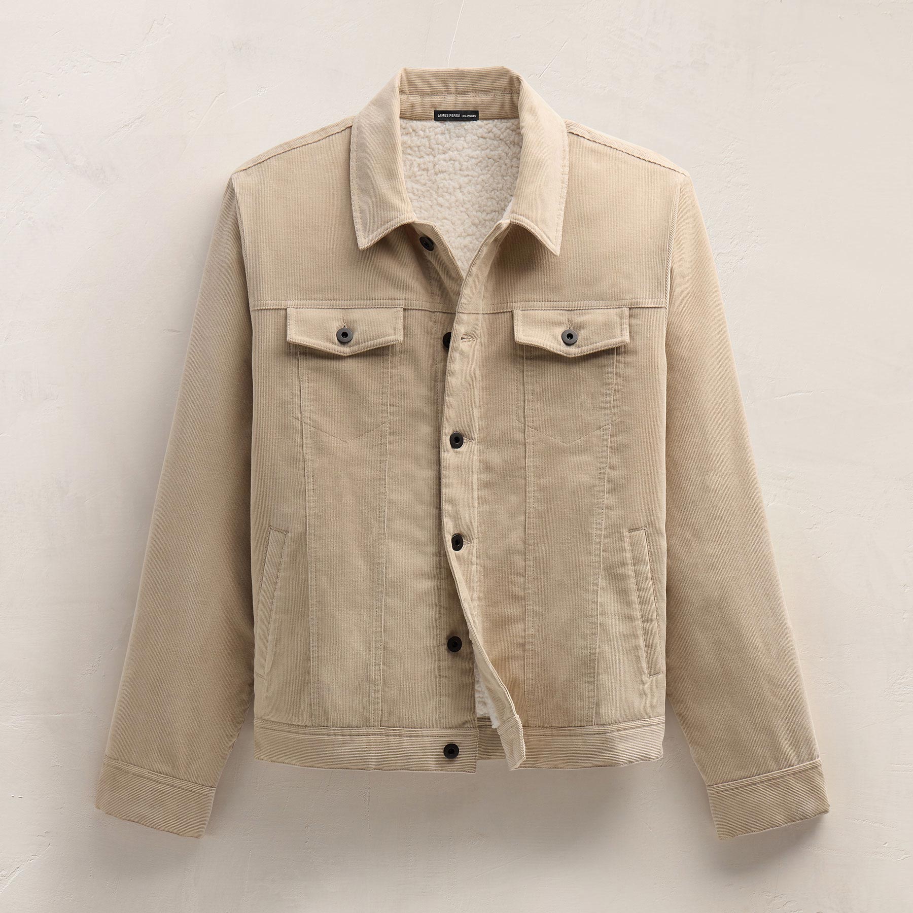 Lined Corduroy Trucker Jacket - Stone