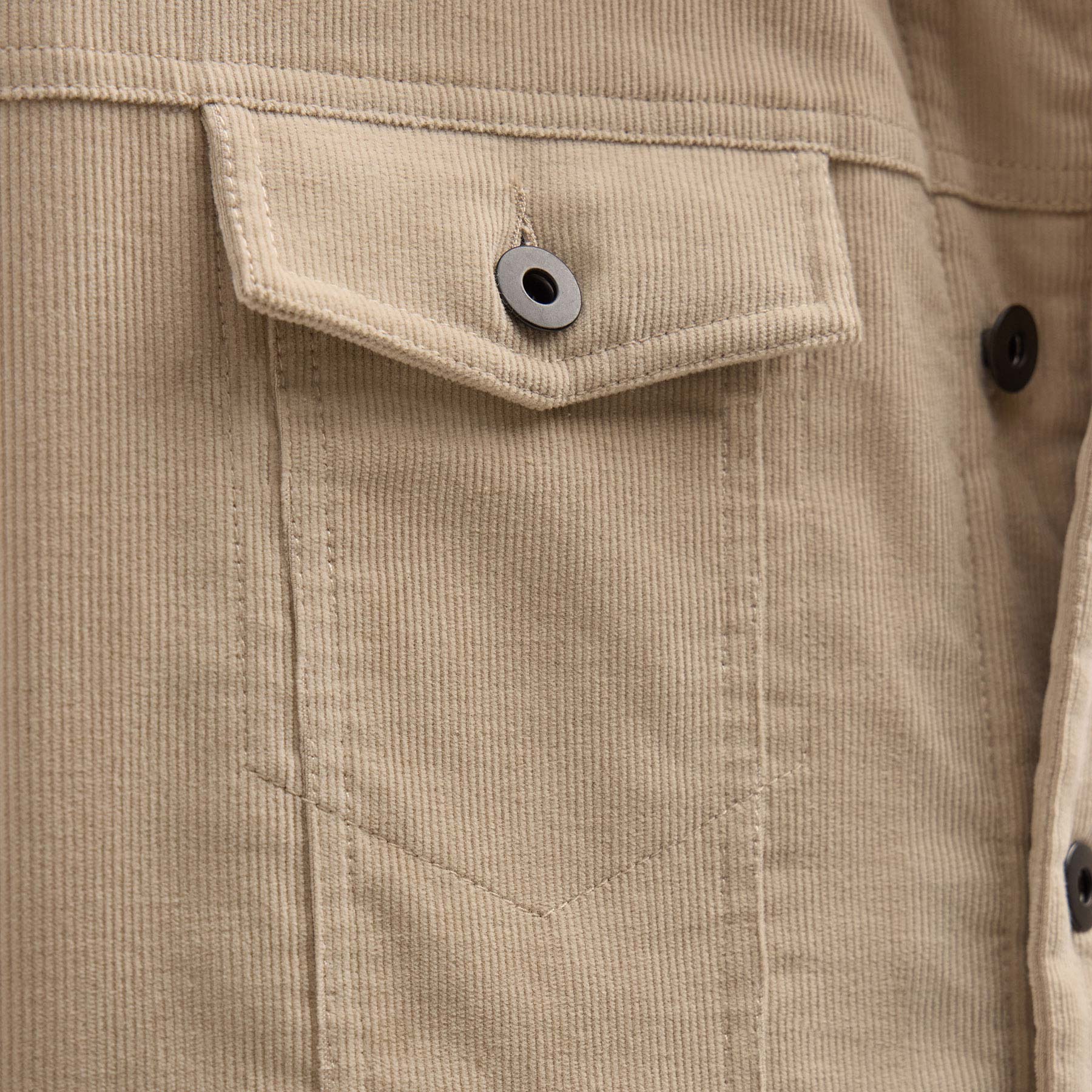 Lined Corduroy Trucker Jacket - Stone