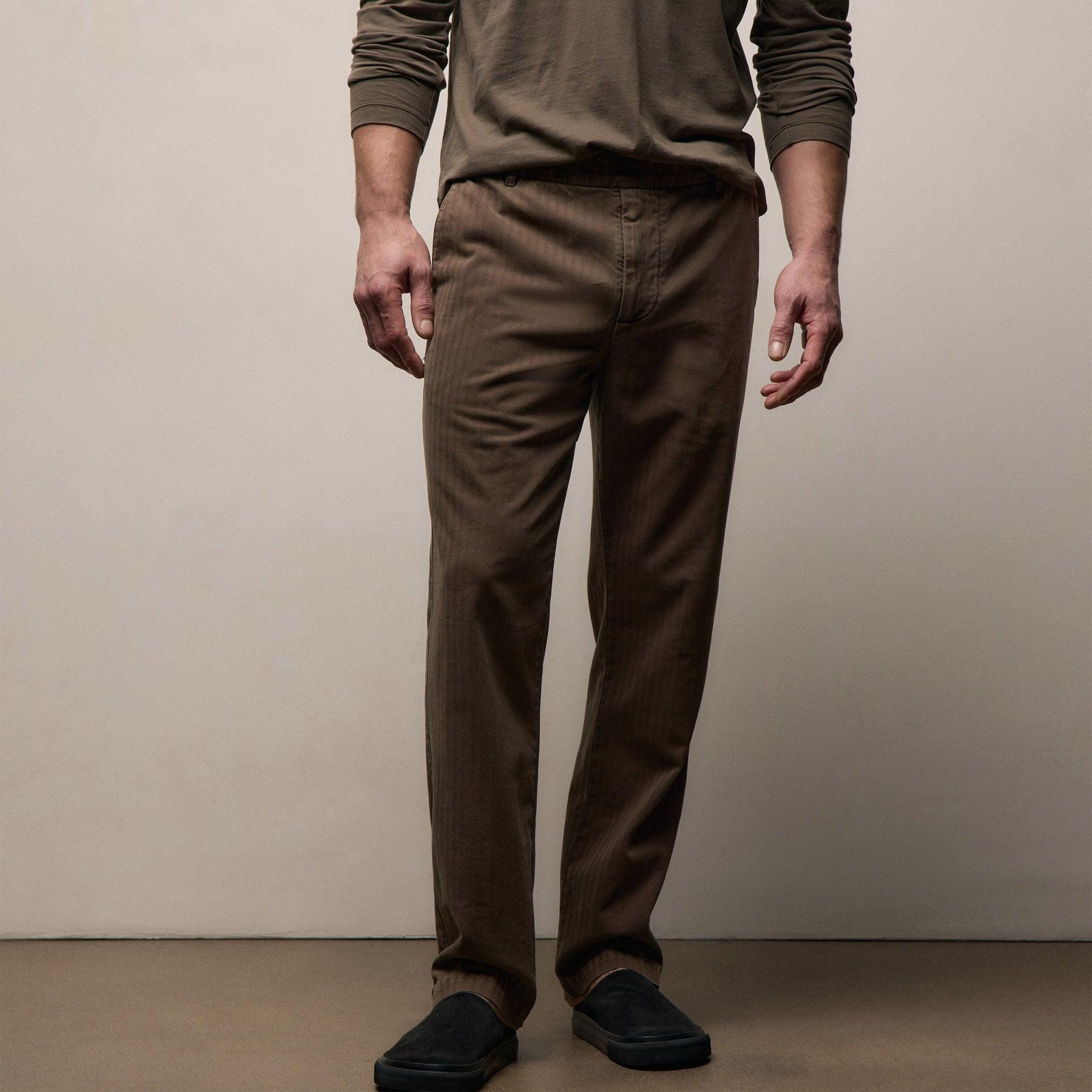 Herringbone Twill Trouser - Caribou Pigment