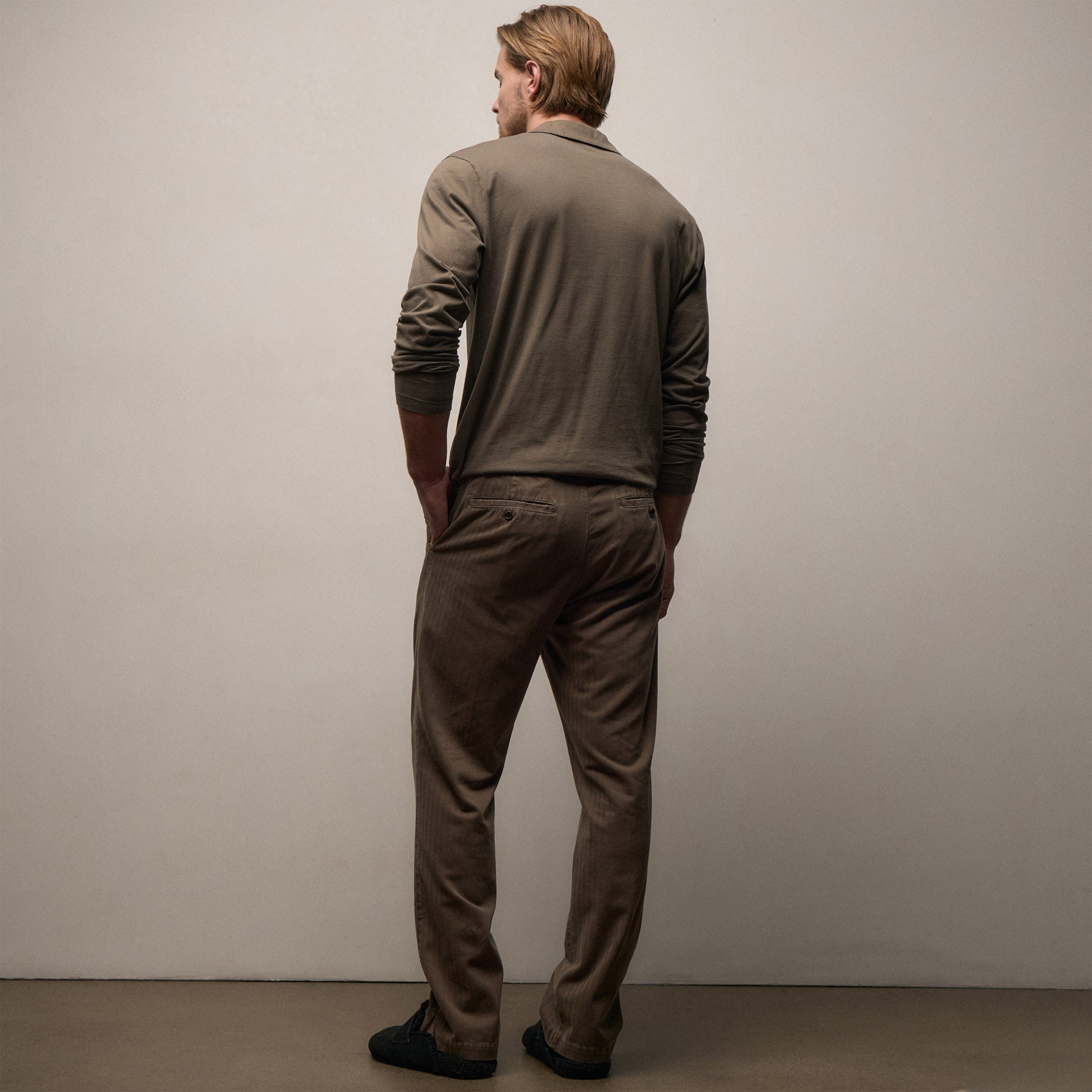 Herringbone Twill Trouser - Caribou Pigment