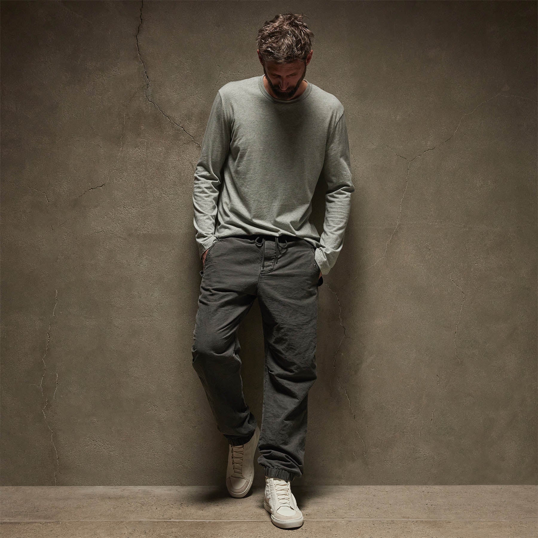 Long Sleeve Crew Neck - Heather Grey