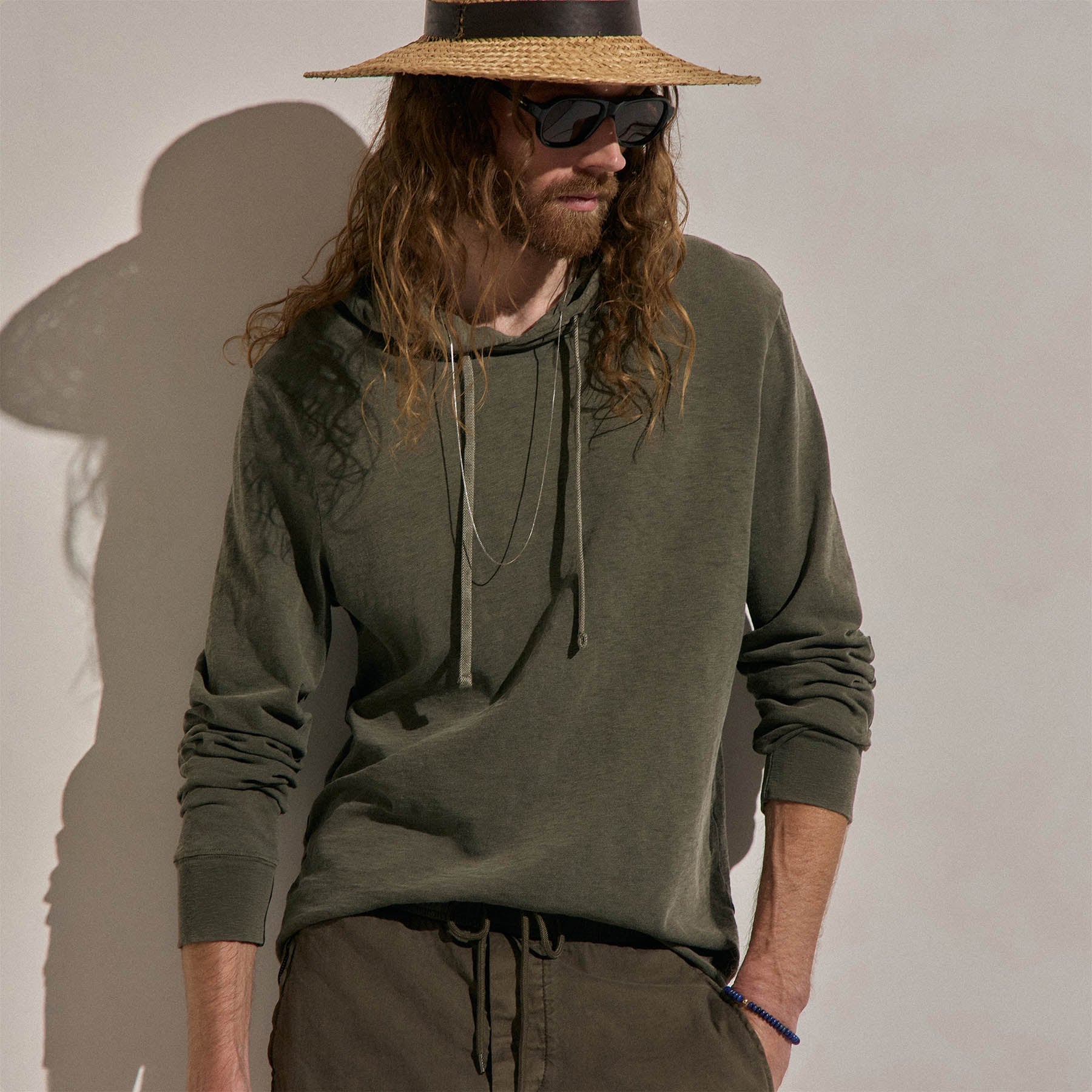 Cotton Slub Hoodie - Army Green Pigment