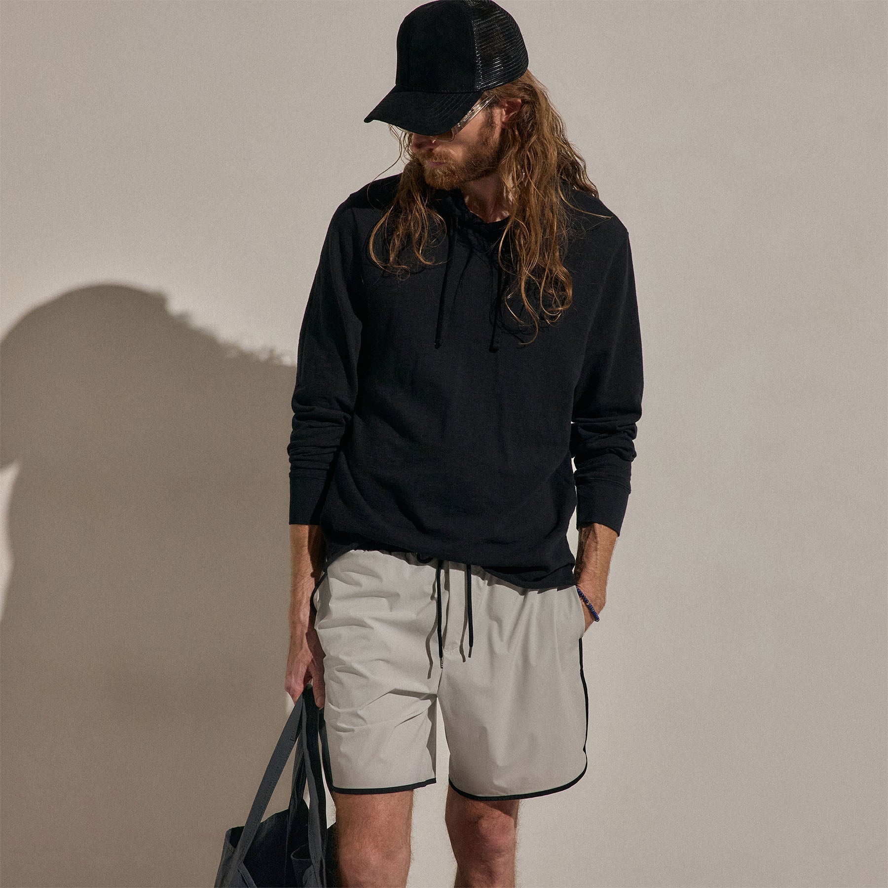 Cotton Slub Hoodie - Black