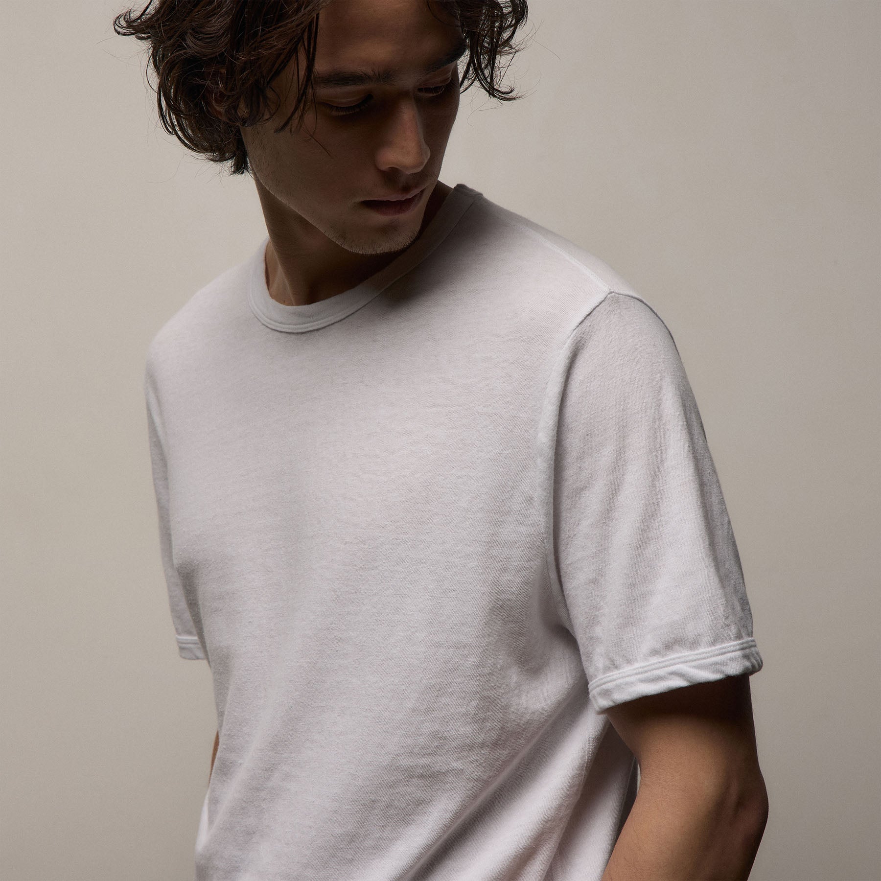 Slub Jersey Short Sleeve Crew - White
