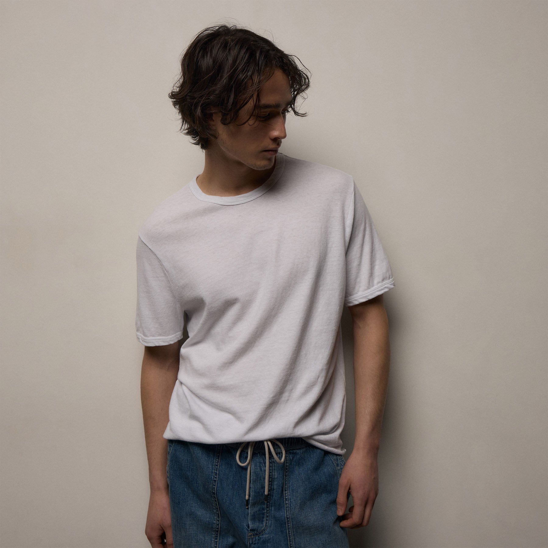 Slub Jersey Short Sleeve Crew - White