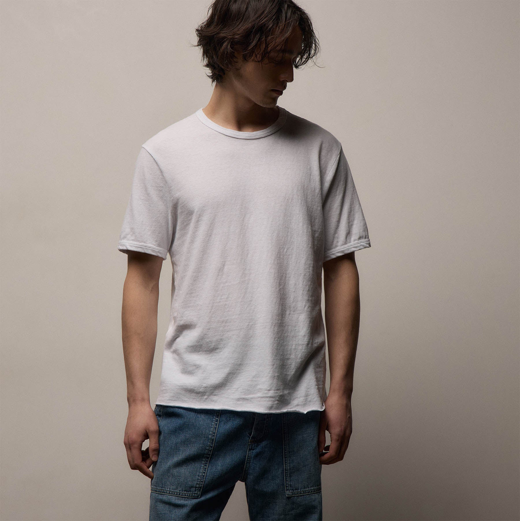 Slub Jersey Short Sleeve Crew - White