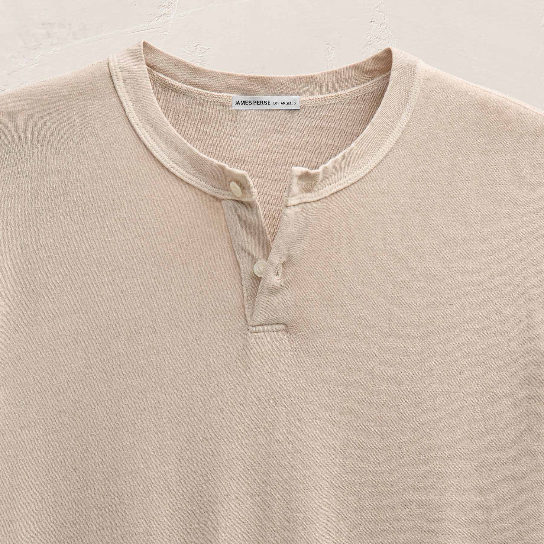 Slub Jersey Long Sleeve Henley - Stone Pigment
