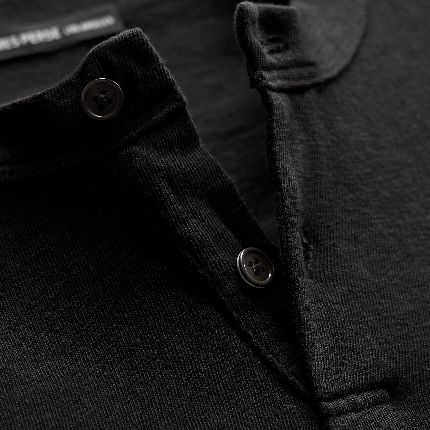 Slub Jersey Short Sleeve Henley - Black