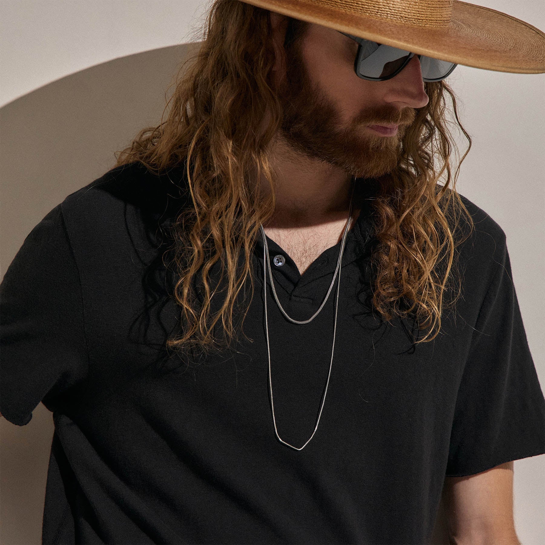 Slub Jersey Short Sleeve Henley - Black