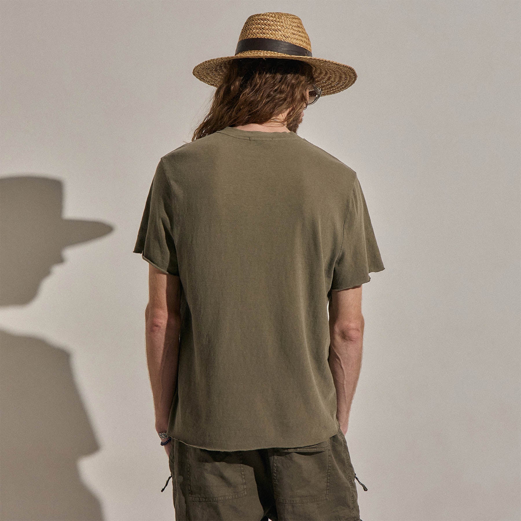 Slub Jersey Short Sleeve Henley - Light Olive Pigment