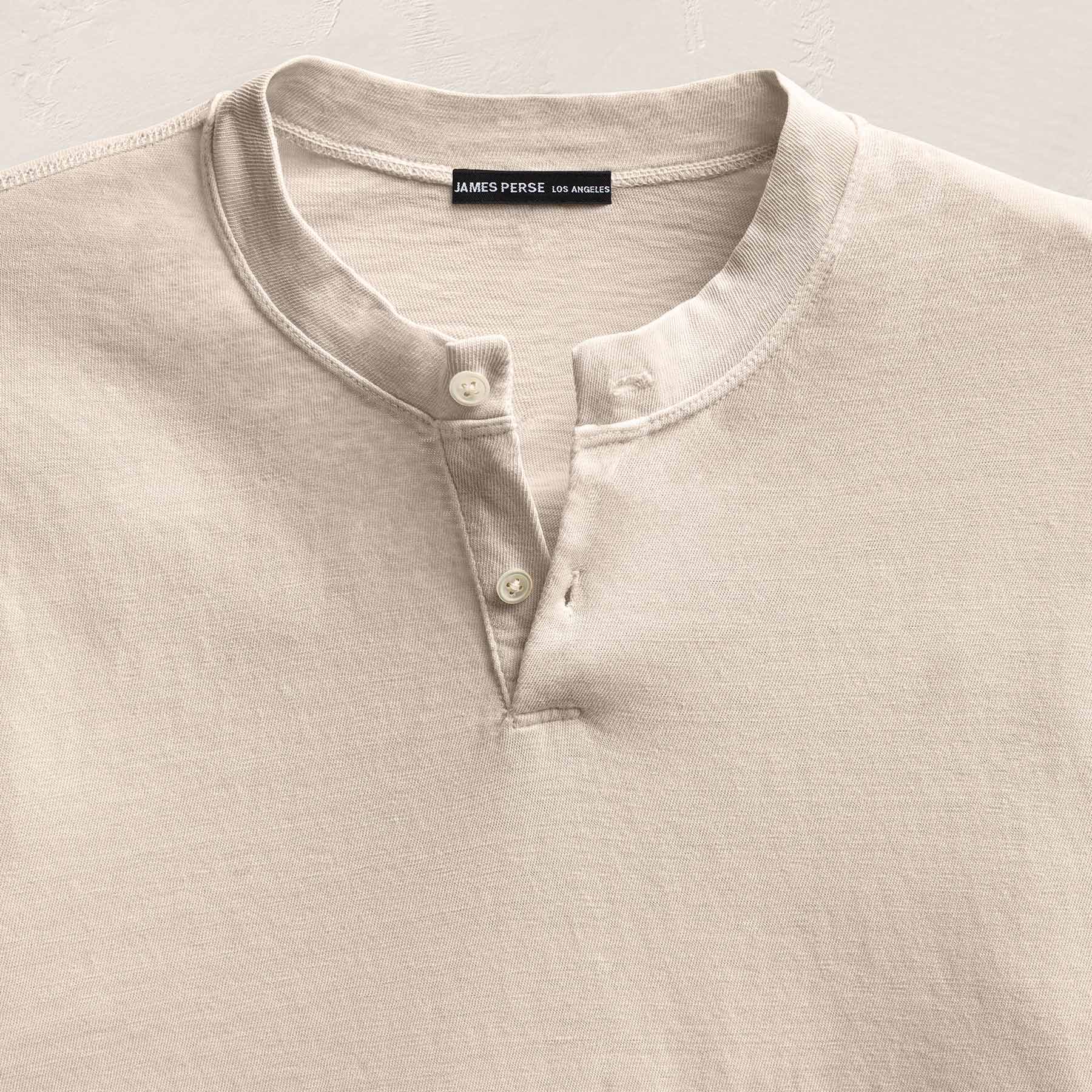 Slub Jersey Short Sleeve Henley - Pearl Pigment