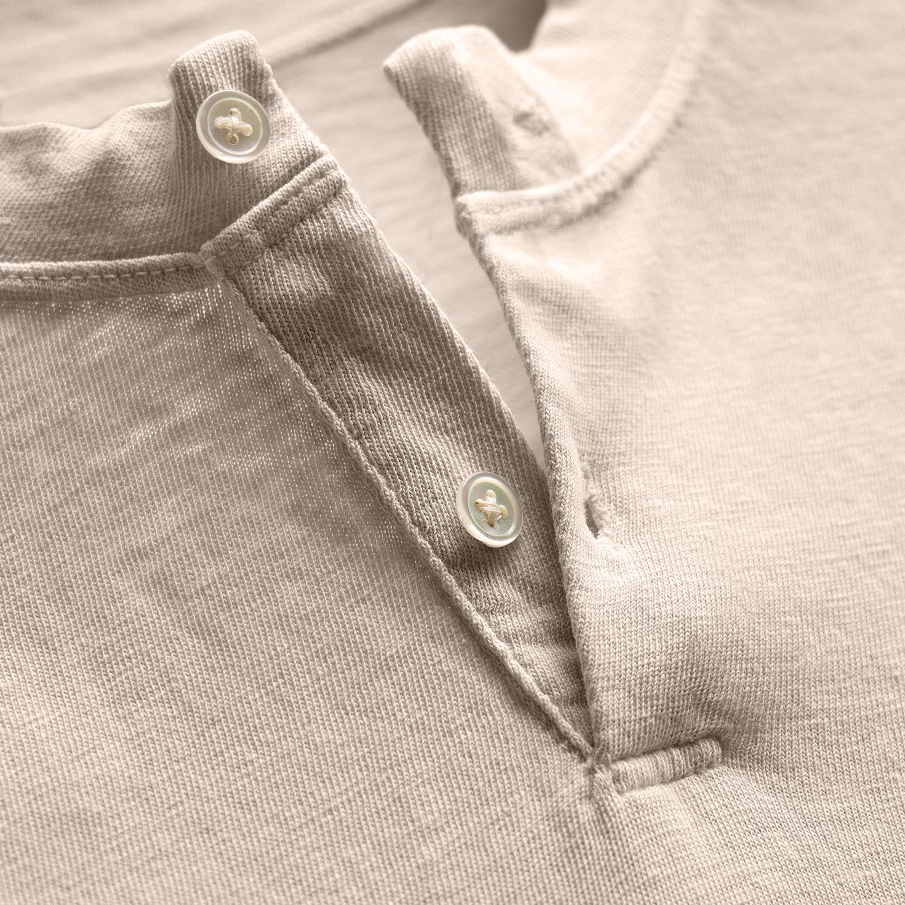 Slub Jersey Short Sleeve Henley - Pearl Pigment