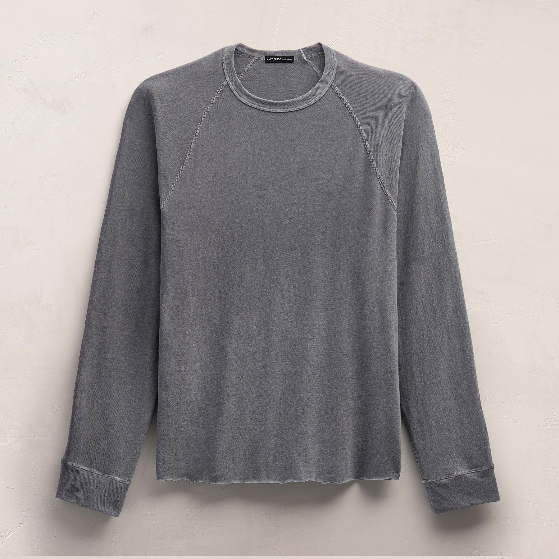 Slub Jersey Long Sleeve Raglan Crew - Cavalry Pigment