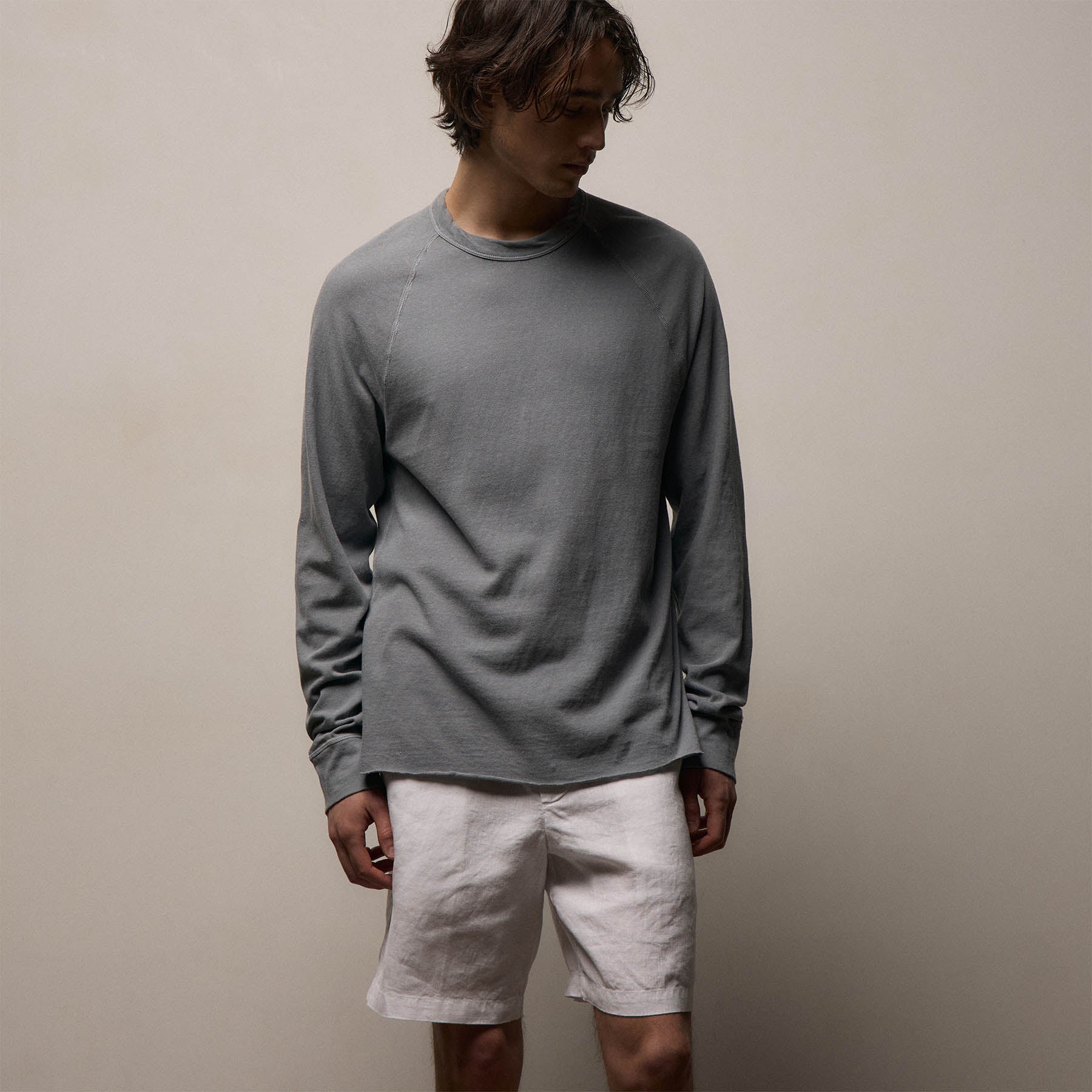 Slub Jersey Long Sleeve Raglan Crew - Ore Pigment
