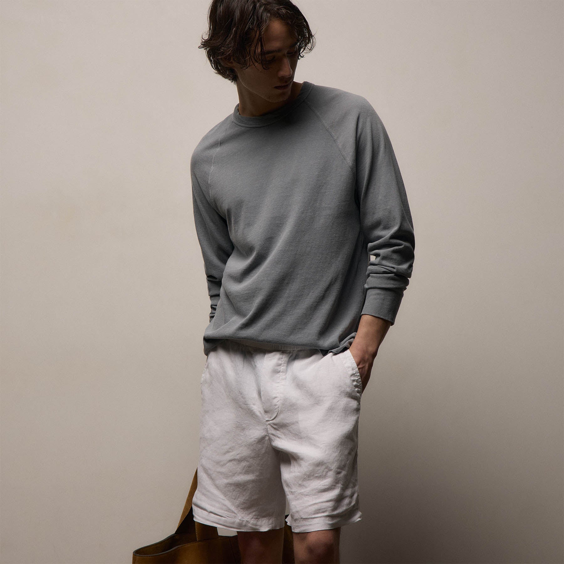 Slub Jersey Long Sleeve Raglan Crew - Ore Pigment