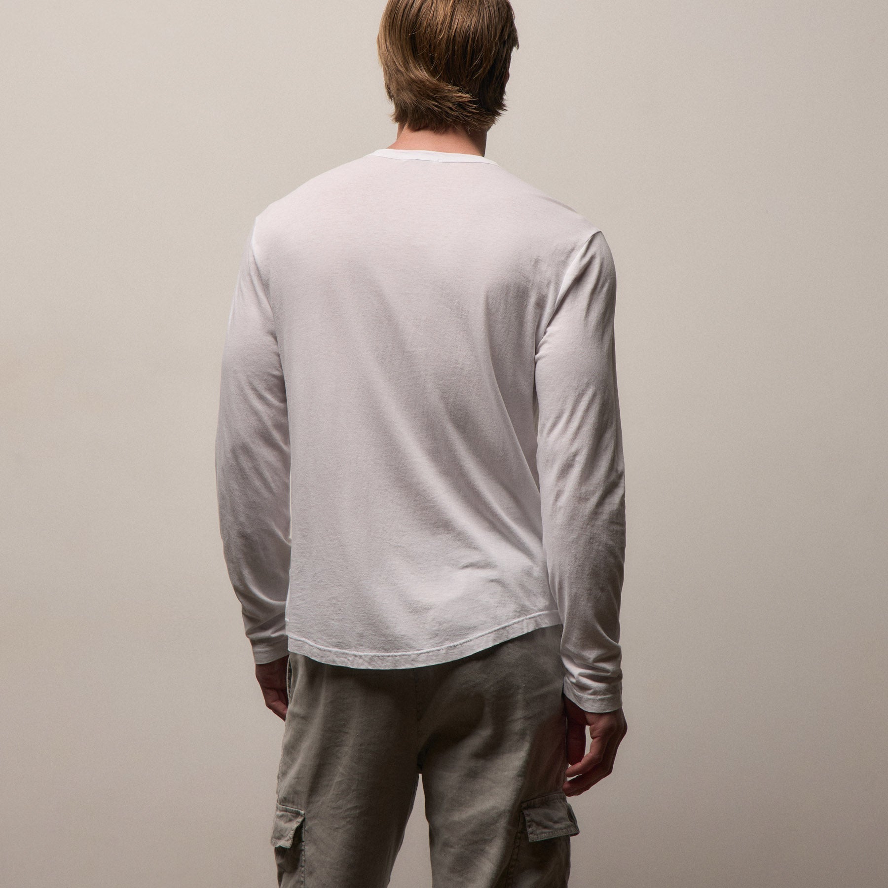 Shirttail Hem Crew - White