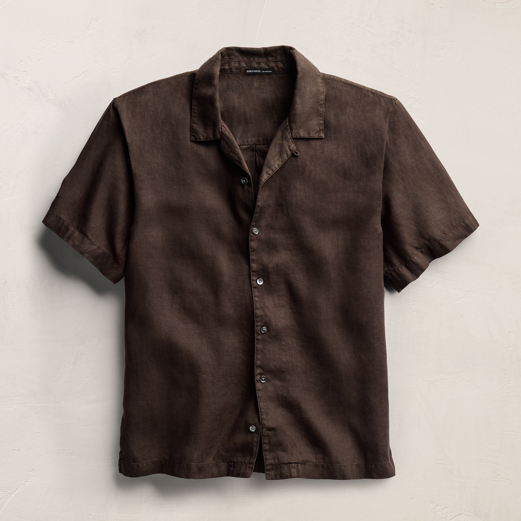 Lightweight Linen Short Sleeve Shirt - Bark Pigment