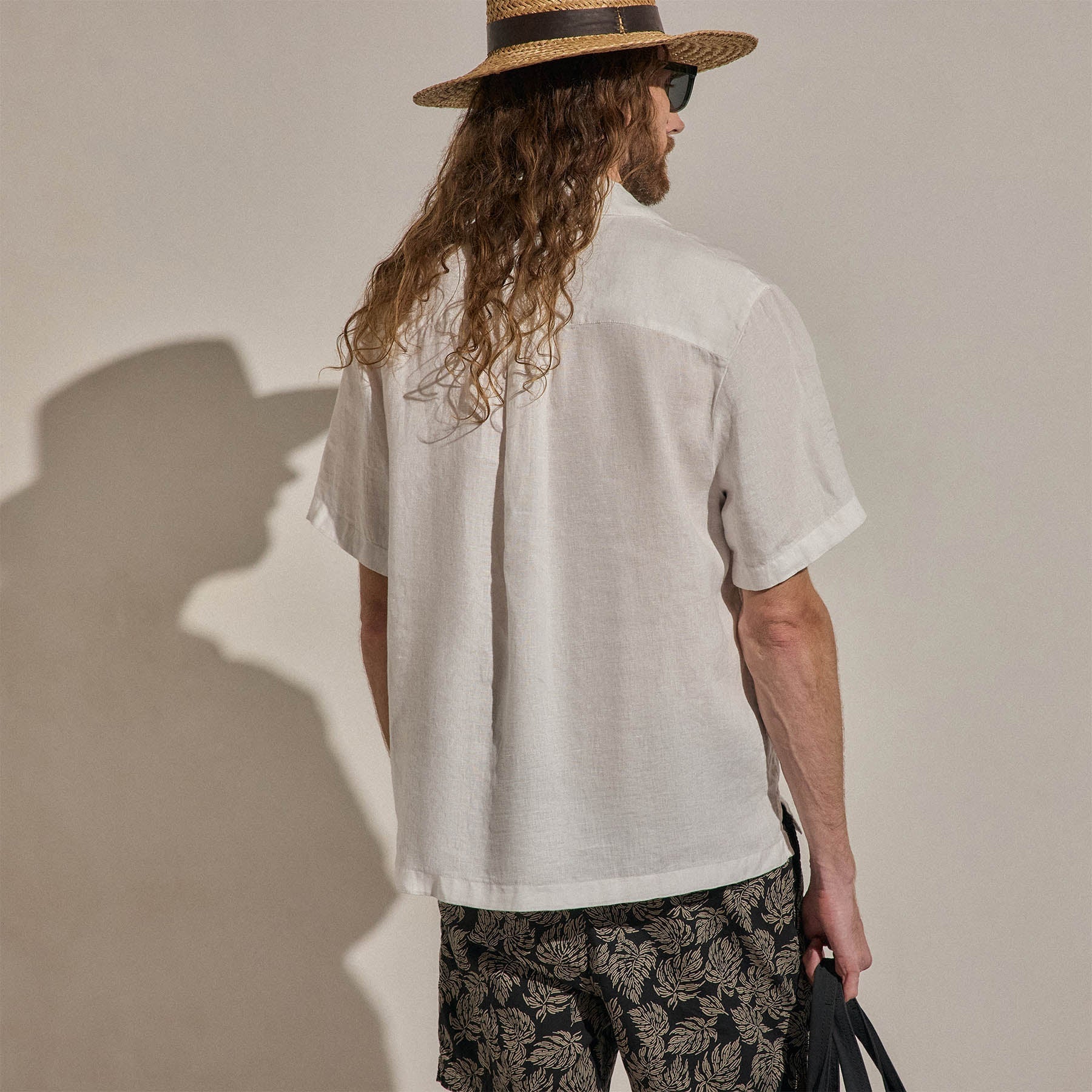 Lightweight Linen Short Sleeve Shirt - White