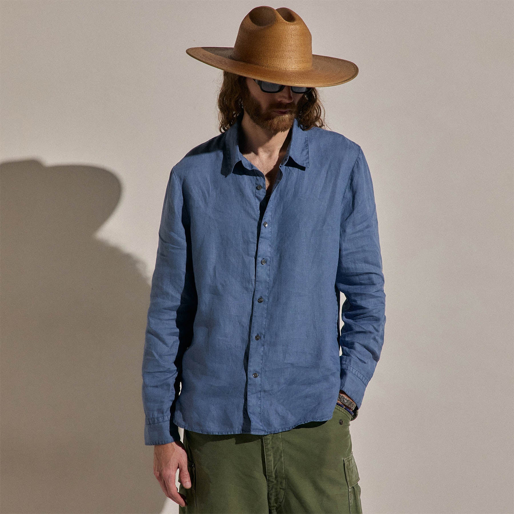 Lightweight Linen Shirt - Danube Pigment