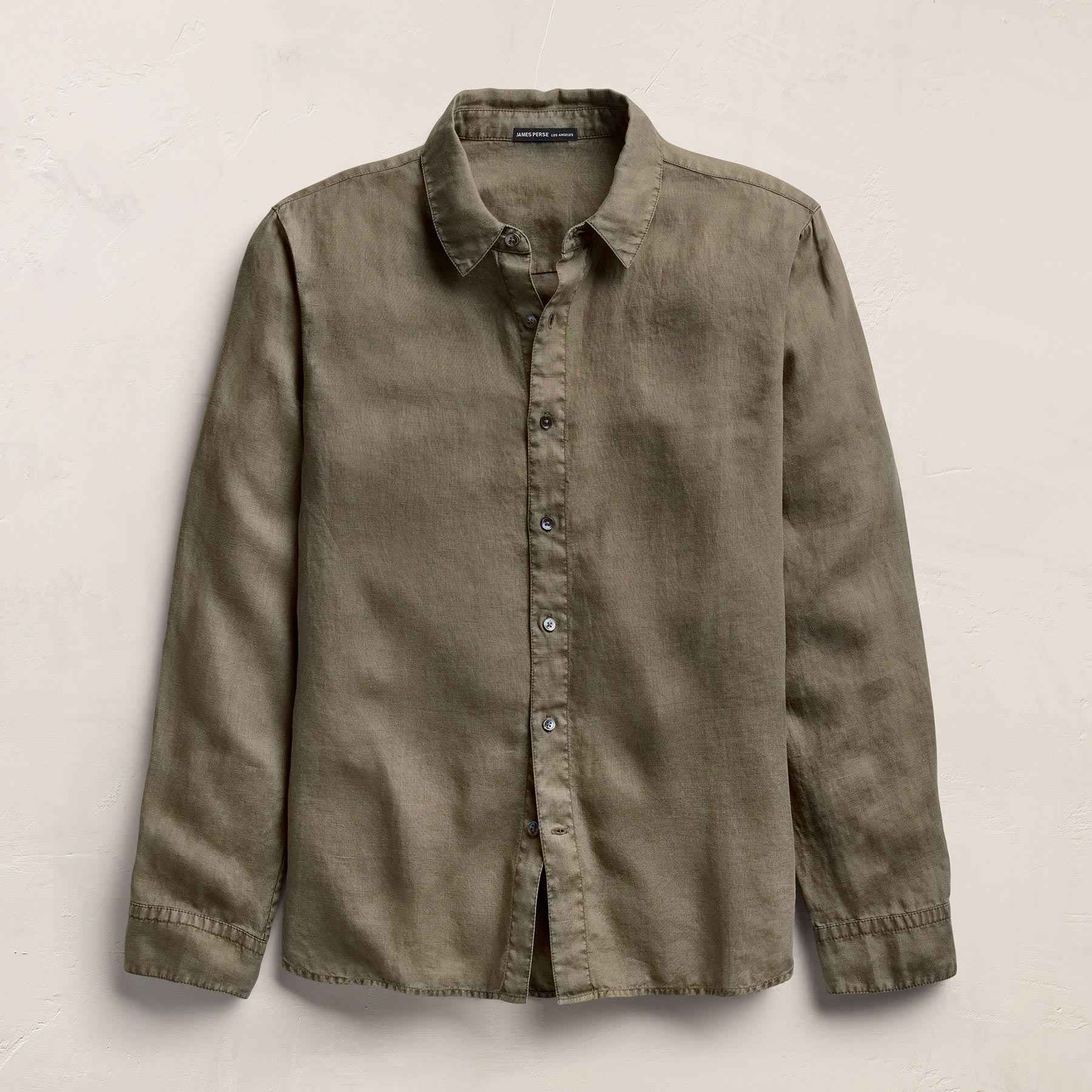 Lightweight Linen Shirt - Light Olive Pigment