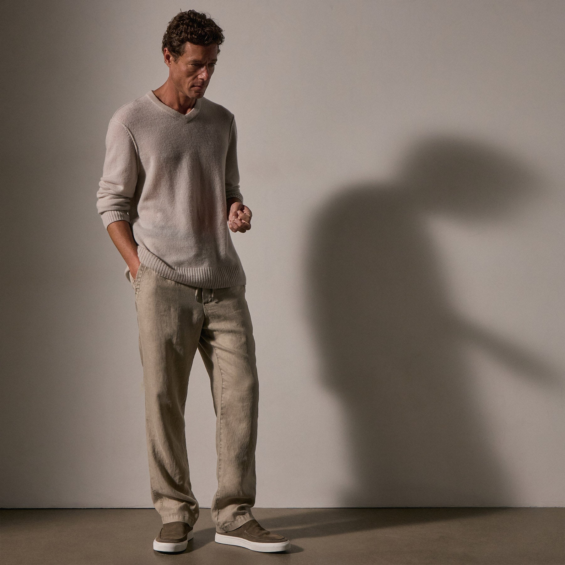 Relaxed Linen Pant - Overcast Pigment