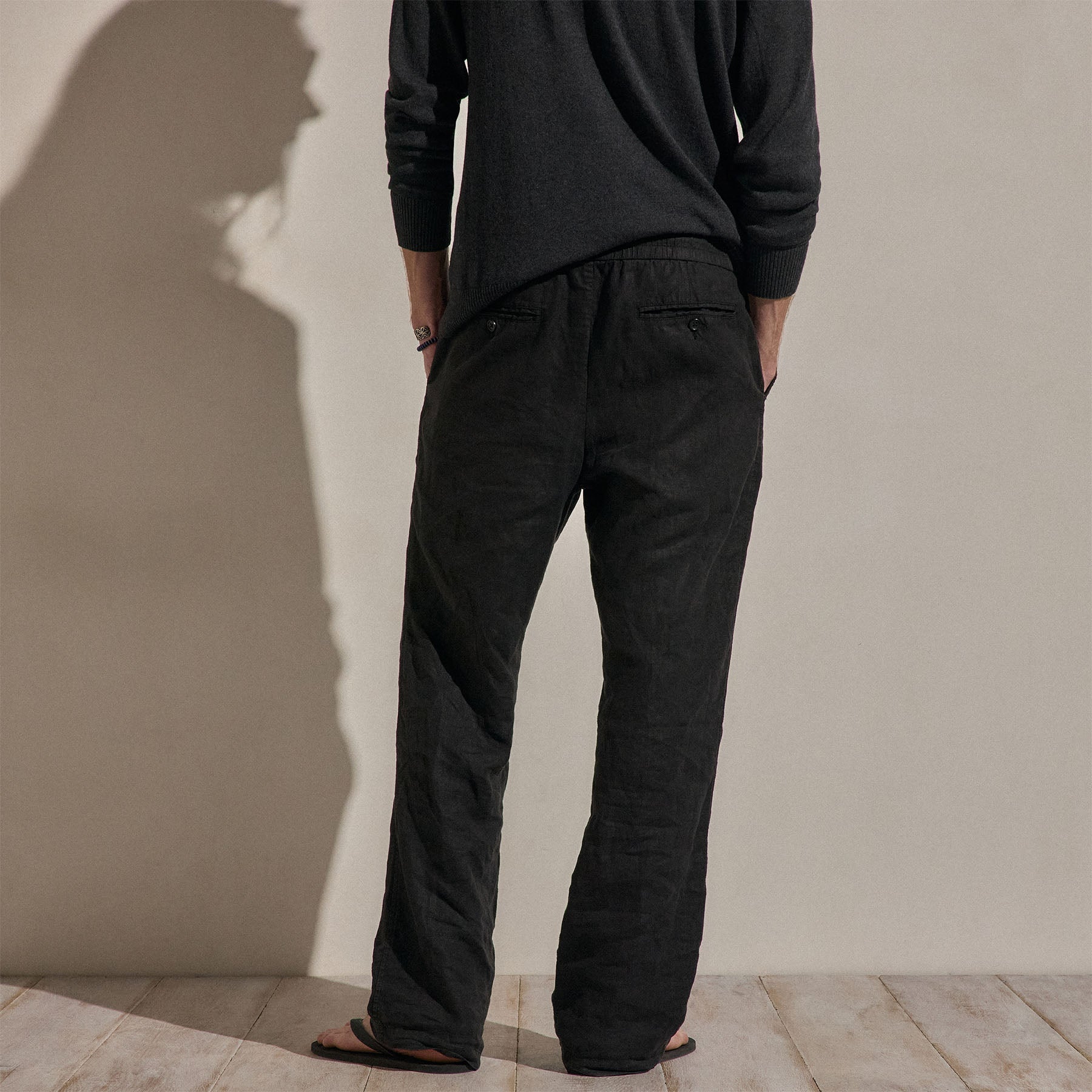 Lightweight Linen Pant - Black