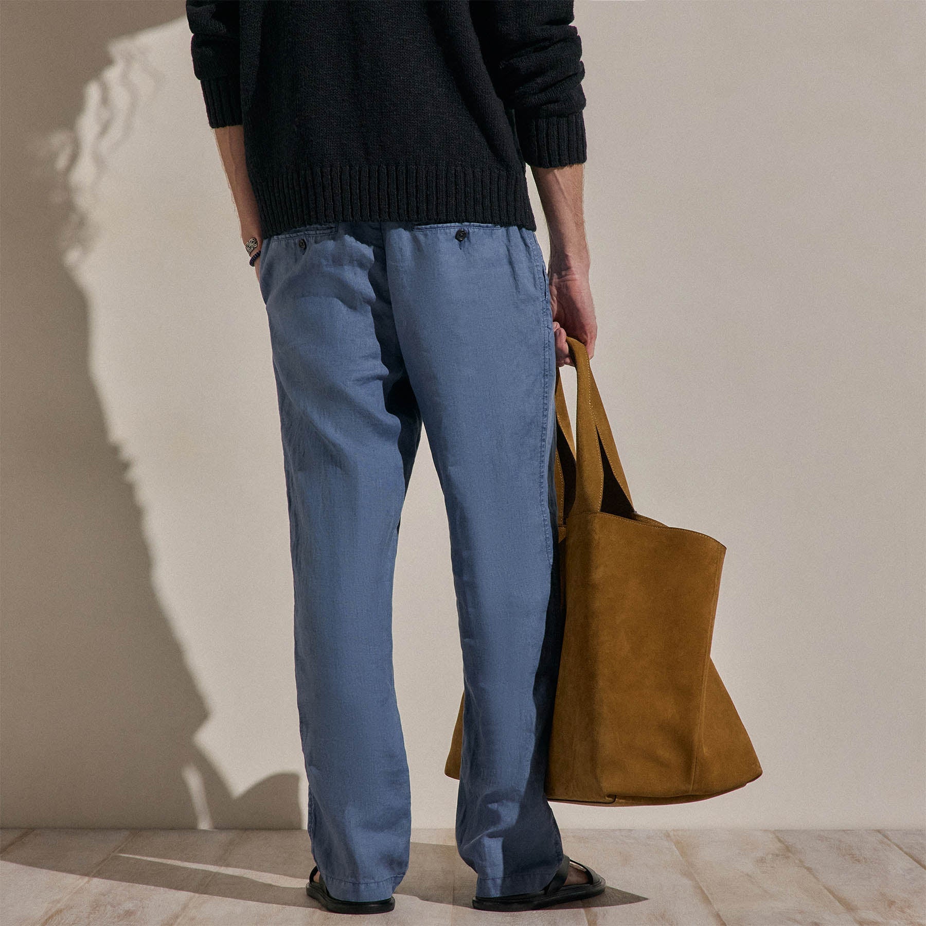 Lightweight Linen Pant - Danube Pigment