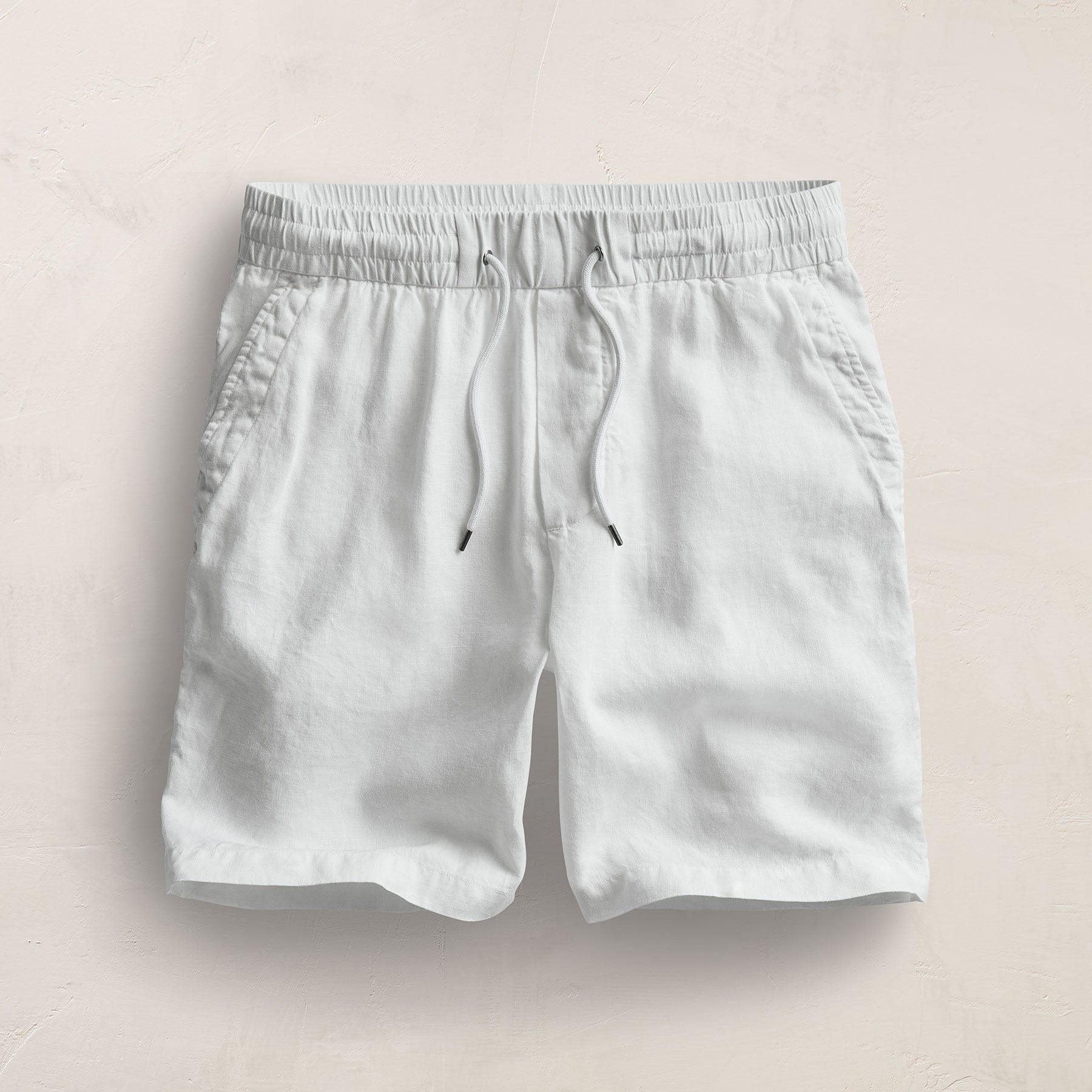 Relaxed Fit Linen Short - White