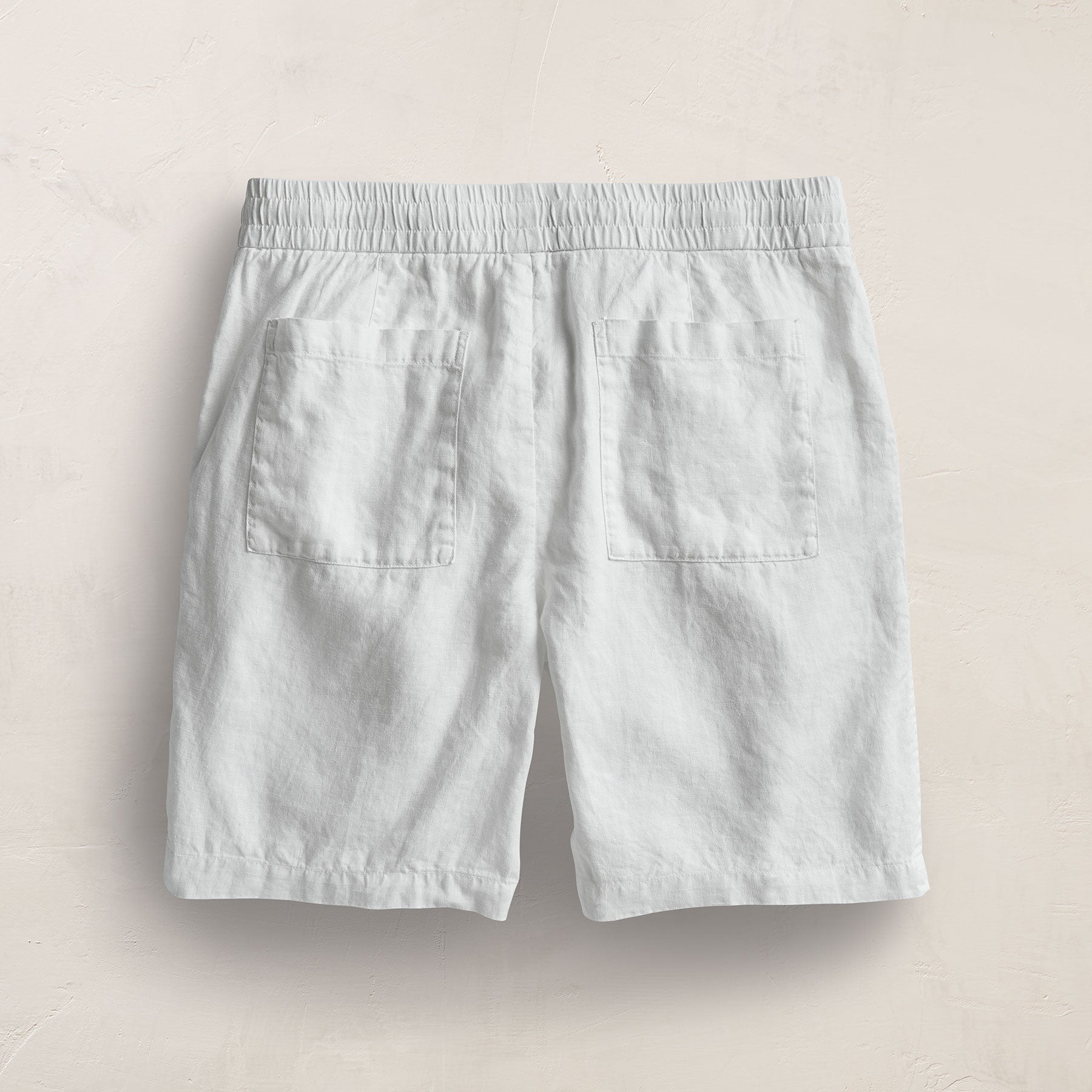 Relaxed Fit Linen Short - White