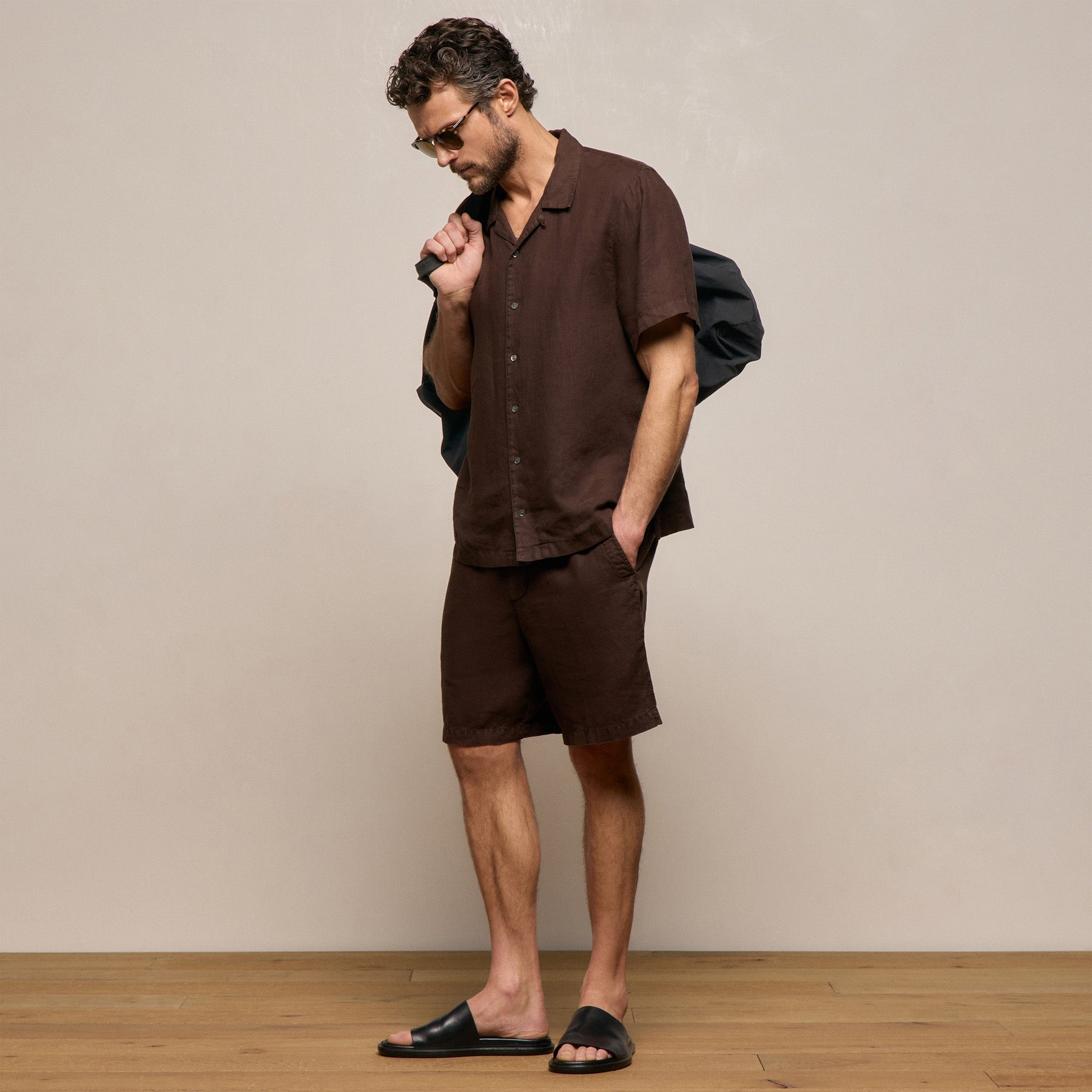 Lightweight Linen Relaxed Short - Bark Pigment