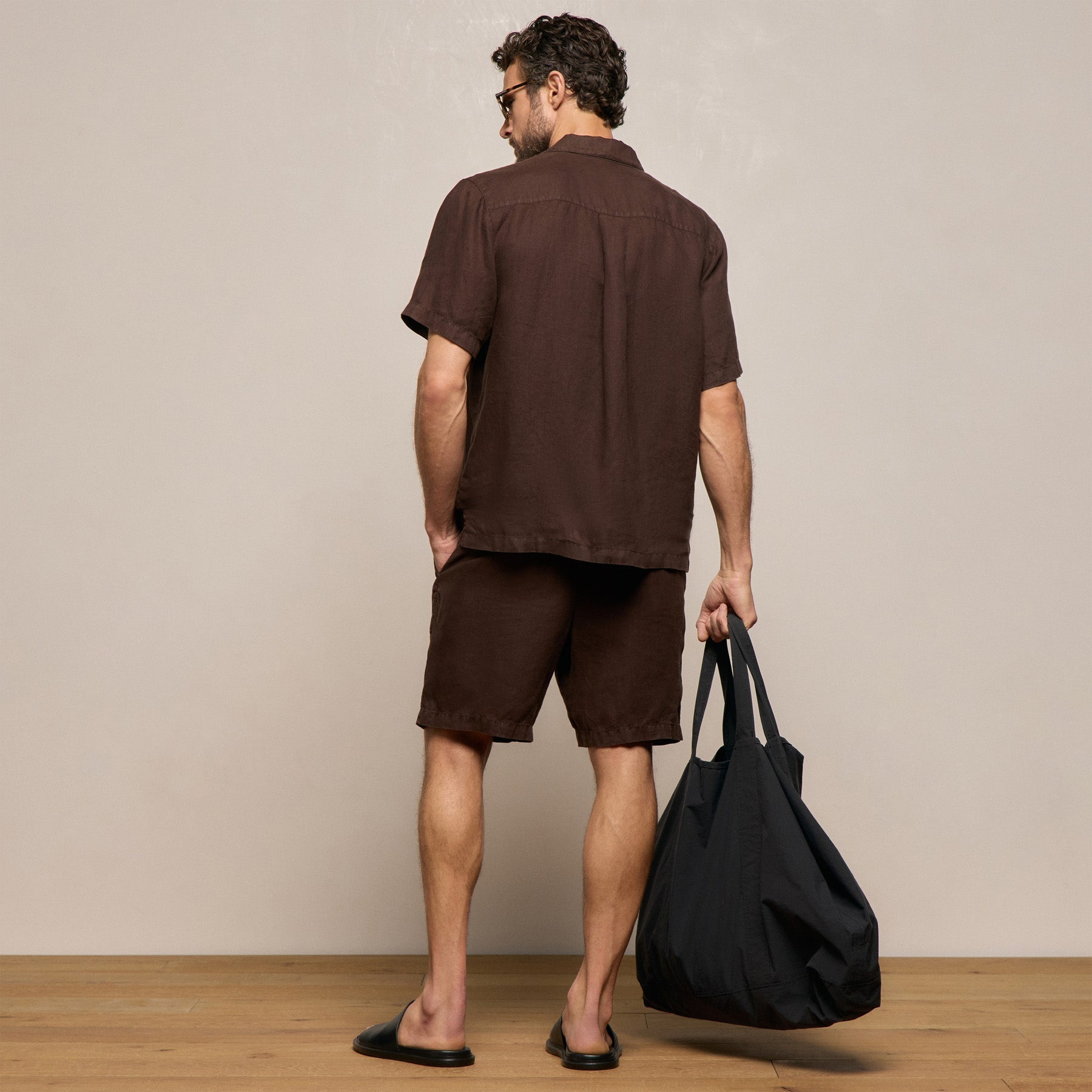 Lightweight Linen Relaxed Short - Bark Pigment