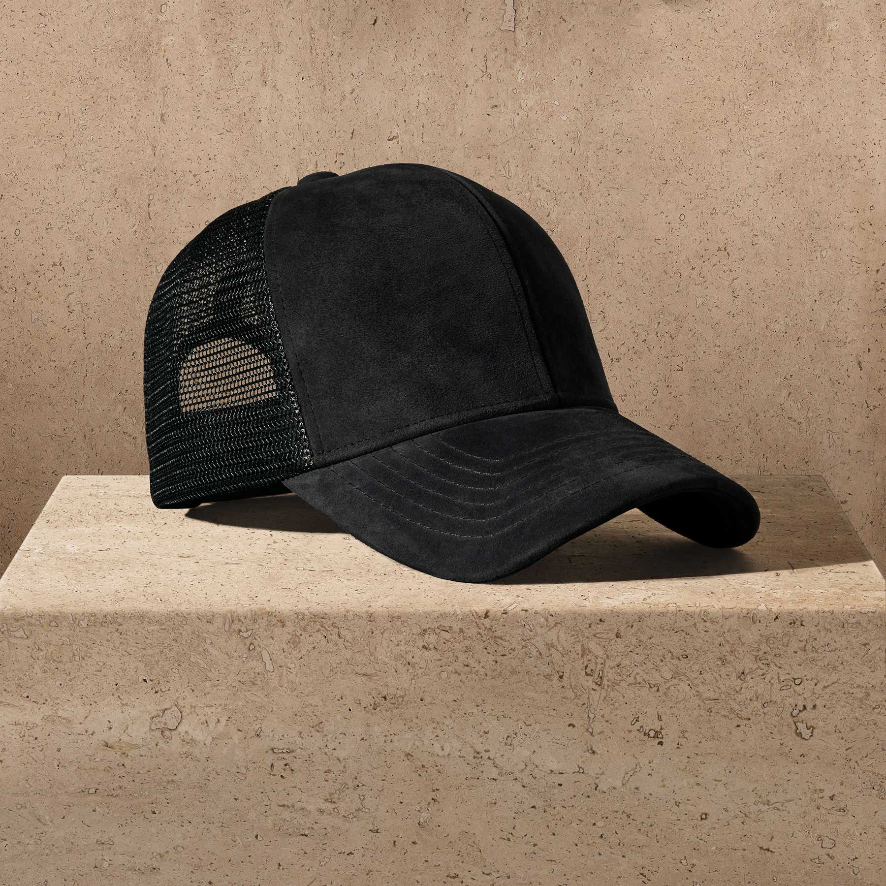 Suede Baseball Hat - Black