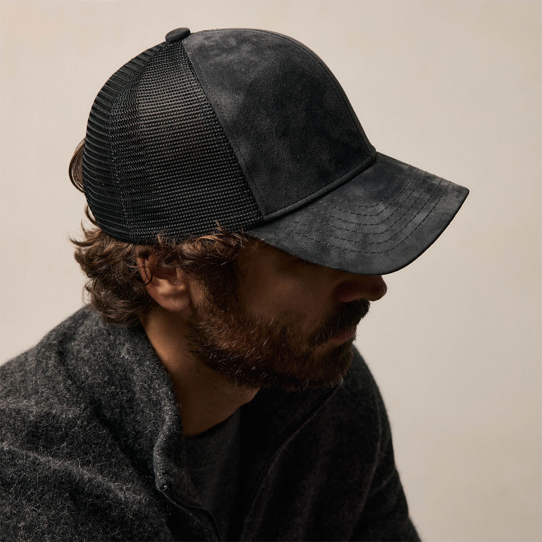 Suede Baseball Hat - Smokey Grey