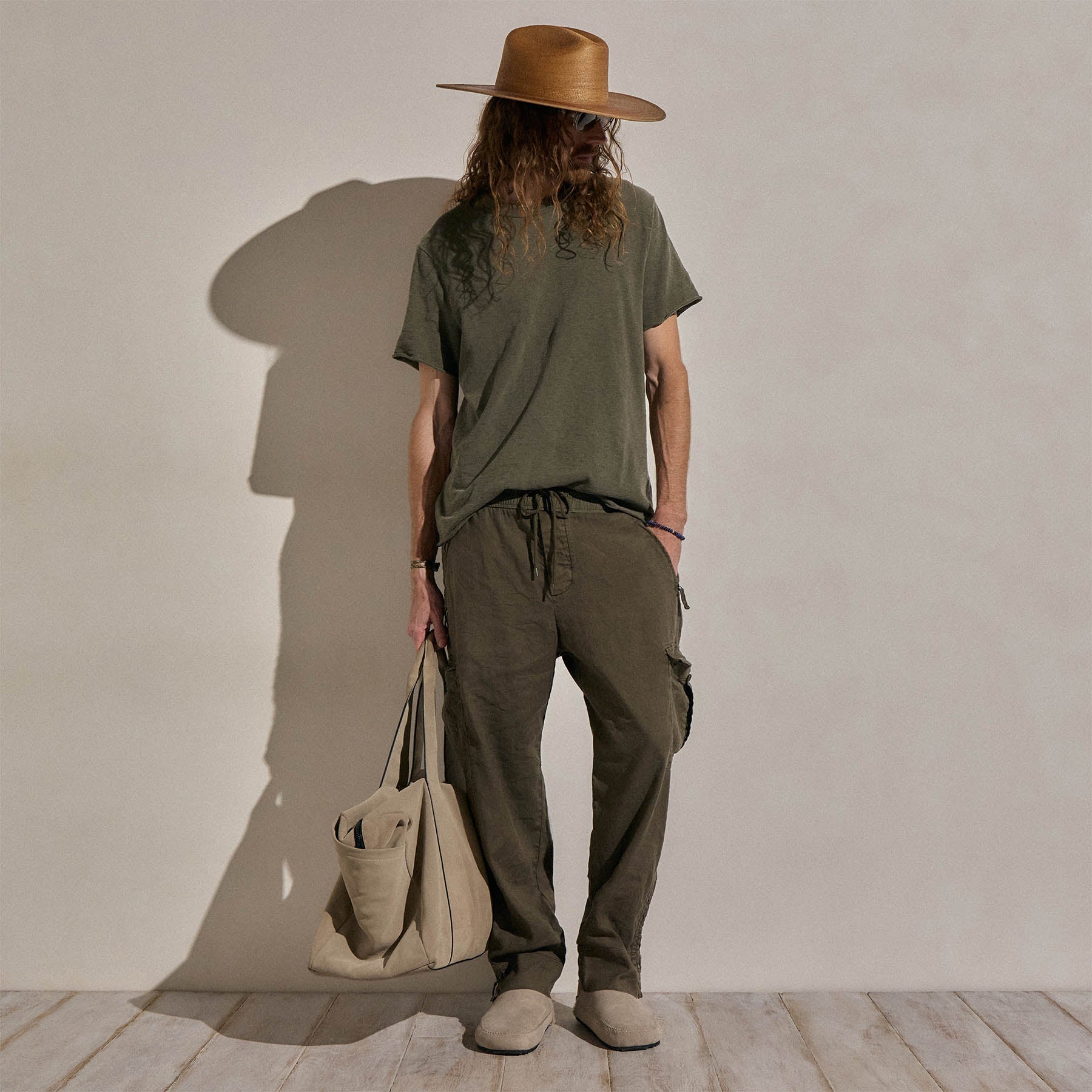 Parachute Linen Cotton Cargo - Army Green Pigment