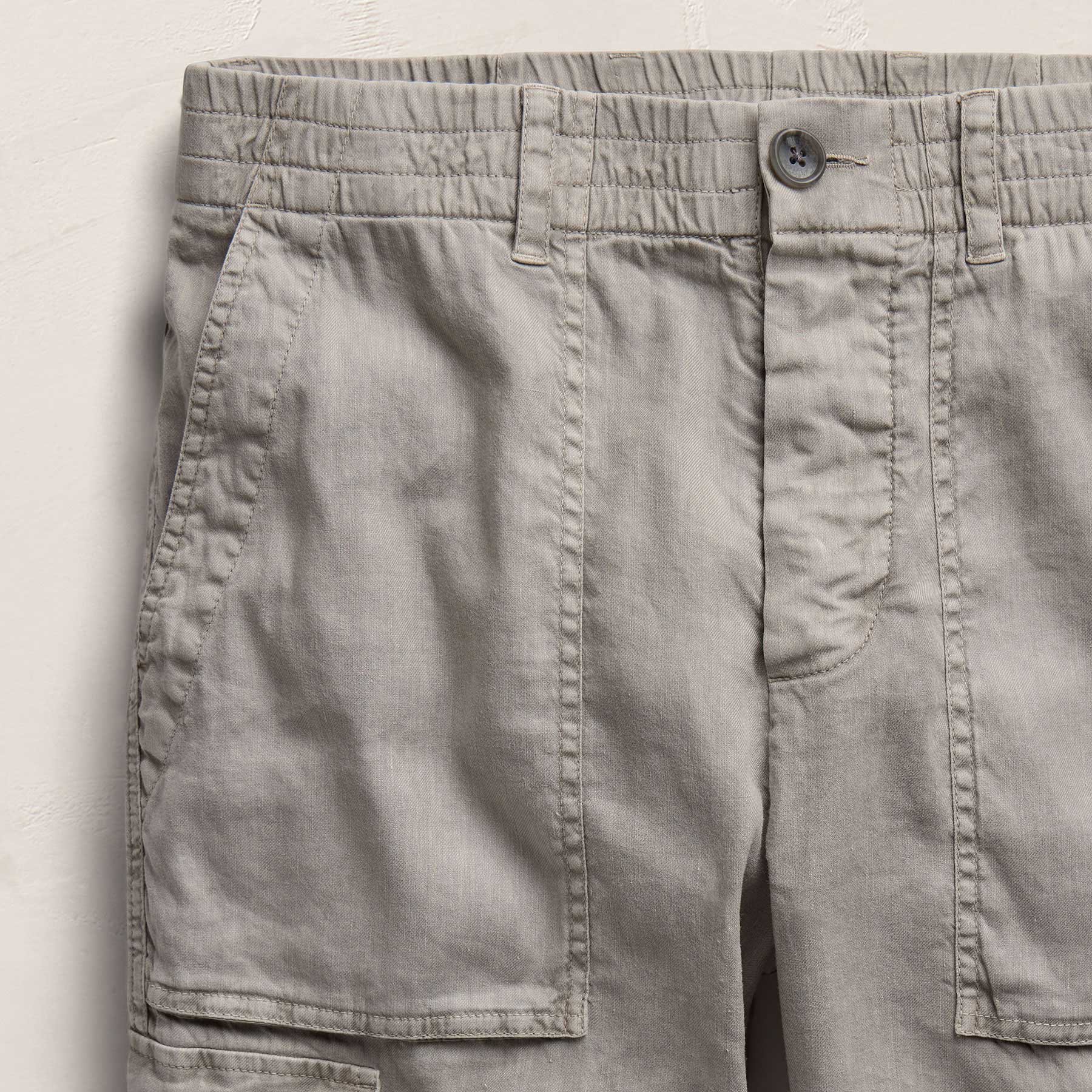 Stretch Linen Cargo Pant - Fog Pigment