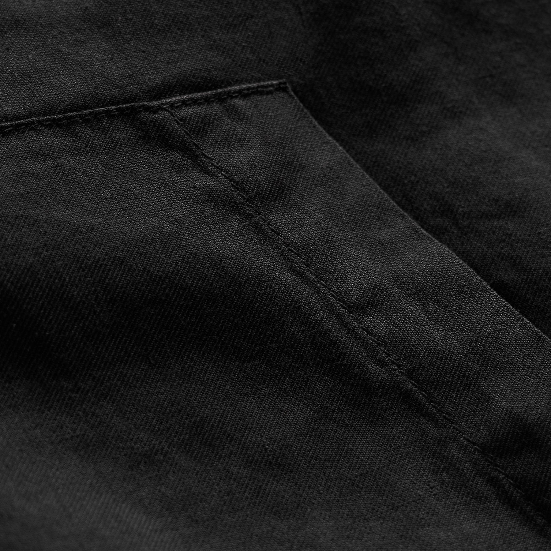 Stretch Linen Track Jacket - Black