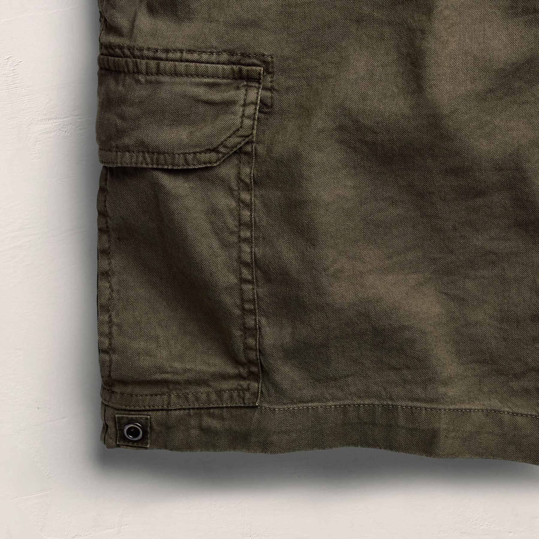 Parachute Linen Cotton Cargo Short - Army Green Pigment