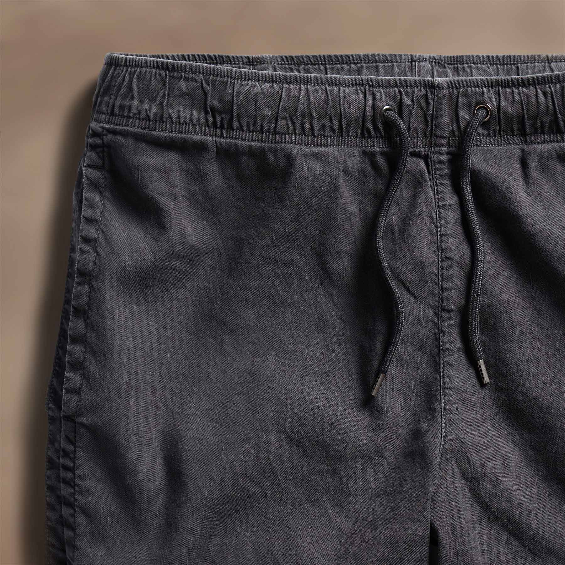 Linen Blend Jogger Short - Magma Pigment